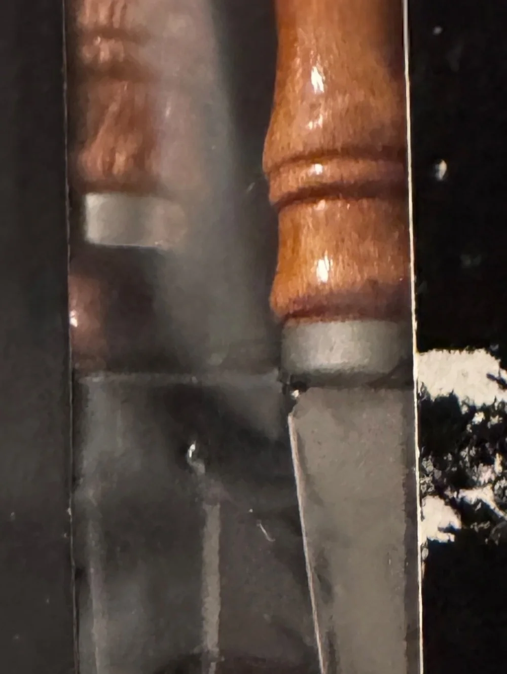 Vintage Carving Set with Wooden Handles and Stainless Steel Blades